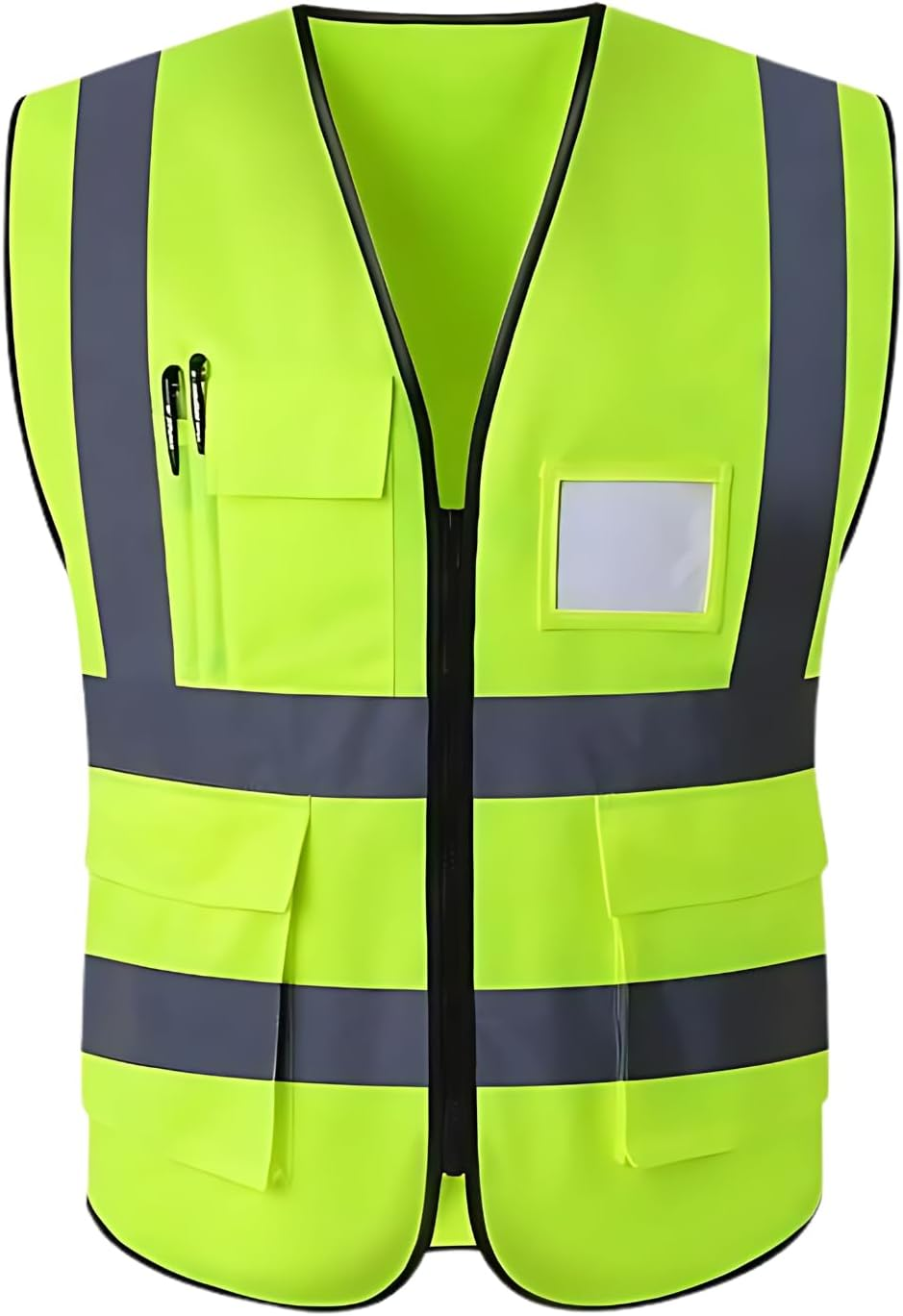 EZONEDEAL Reflective Safety Vest High Visibility Class, Zip Vest Pocket High Visibility Yellow Mesh Safety Vests Reflective with Pockets & Zipper, Hi-Vis Clothing for Men & Women, Hi-Vis Shirts image number 3