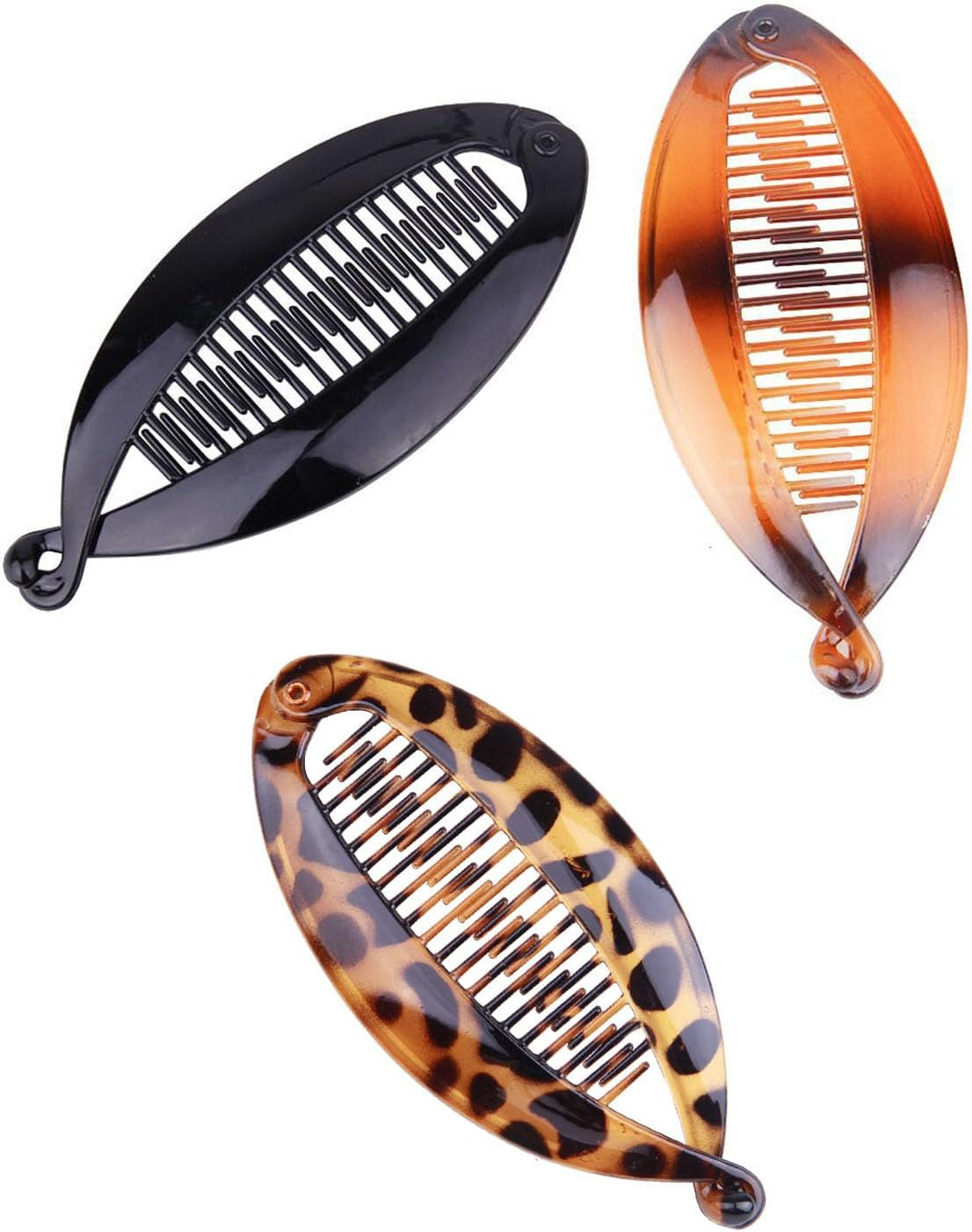 Women'S Banana Hair Clips 6PCS, Classic Fishtail Design Double Ponytail Holder Gentle Hair Clips Women'S Hair Accessories Premium Large Claw Clips image number 4