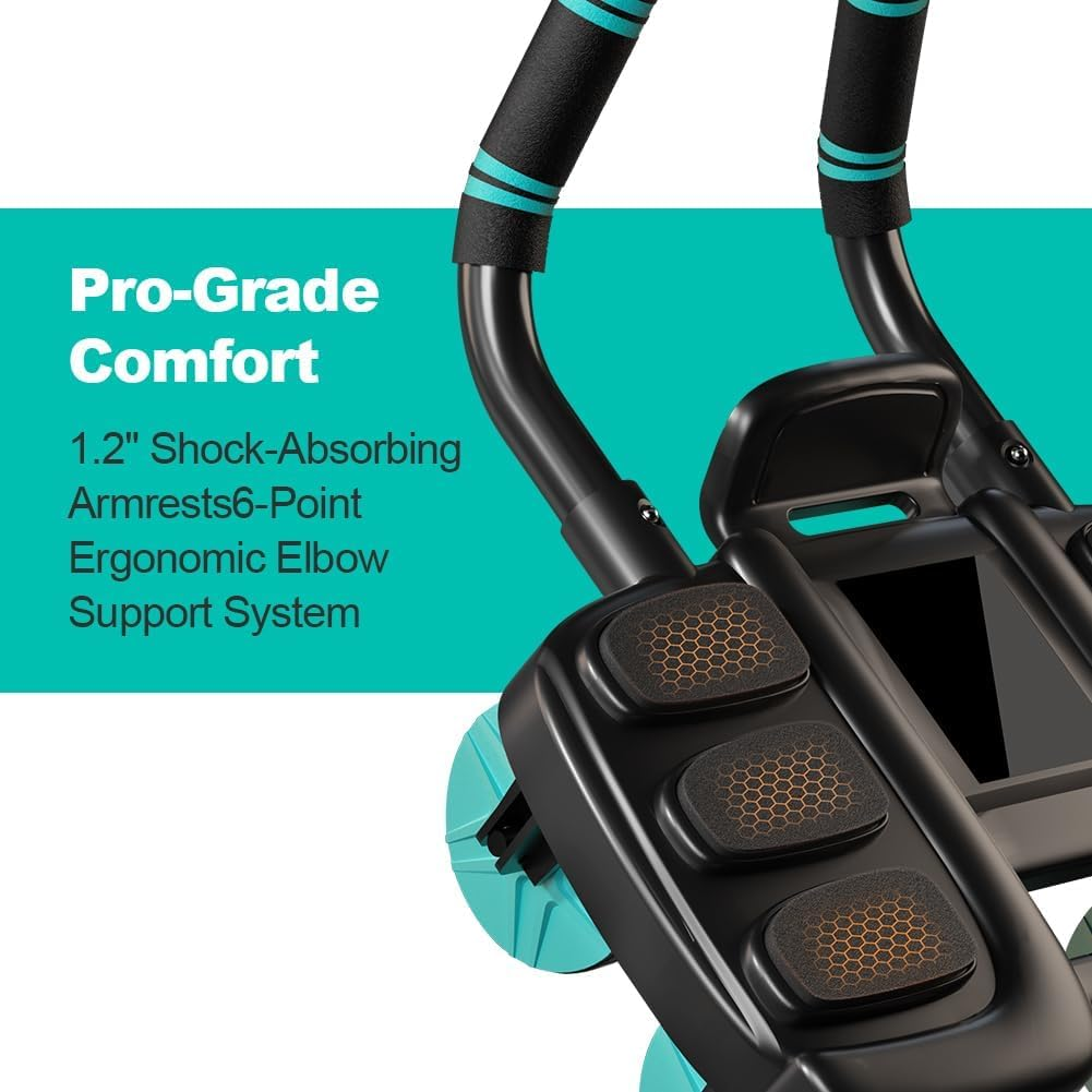 Ab Roller Wheel, Automatic Rebound with Elbow Support & 4-Wheel Design, Core Exercise Equipment for Home Gym, Abdominal Workout Machine for Men/Women, Belly Fat Burner, Portable Fitness Roller Wheel image number 6