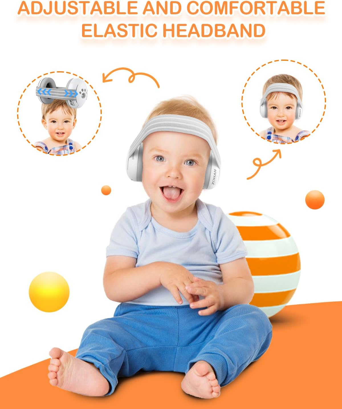 ZOHAN Baby Ear Muffs Noise Canceling Protection Headphones for Toddler and Infant up to 36 Months with Replacement Headband image number 2