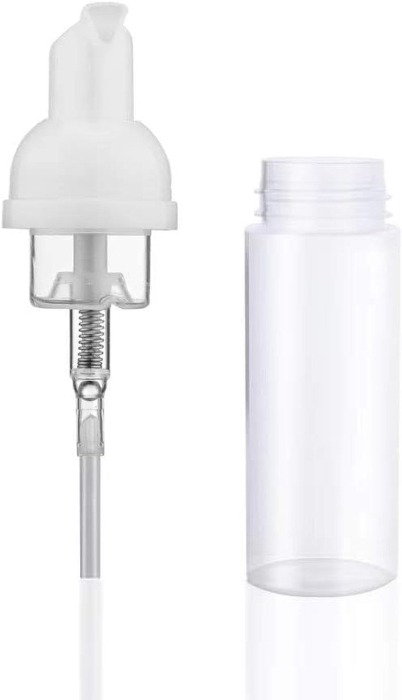 12 Pcs Empty Bottle Travel Soap Bottle, Plastic Foam Dispenser Bottle,Mini Foaming Soap Pump Dispenser for Cleaning, Travel, Cosmetics Packaging (2 Oz) (Clear) image number 1