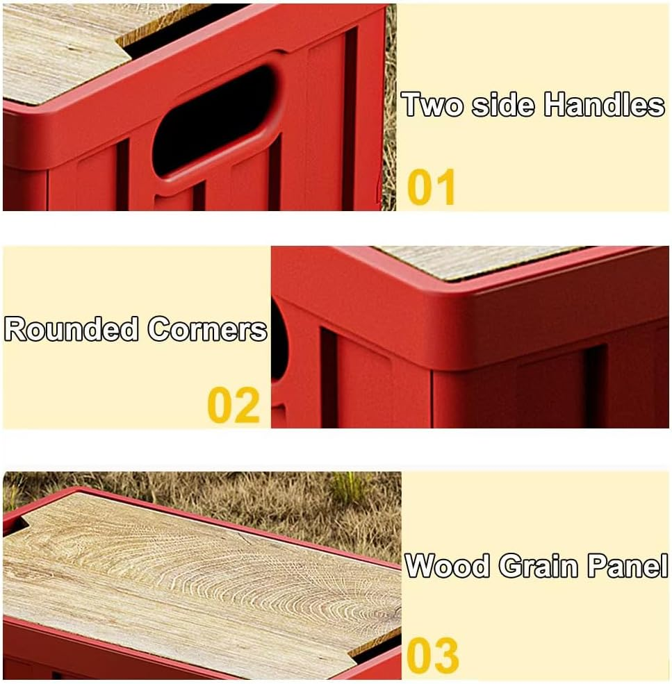 Storage Bins Camping Foldable Automobile Storage Box (20L) 3-In-1 Foldable Camping Box - Collapsible Storage + Seat + Side Table, Multifunctional for Camping, Hiking, Outdoor Activities image number 5