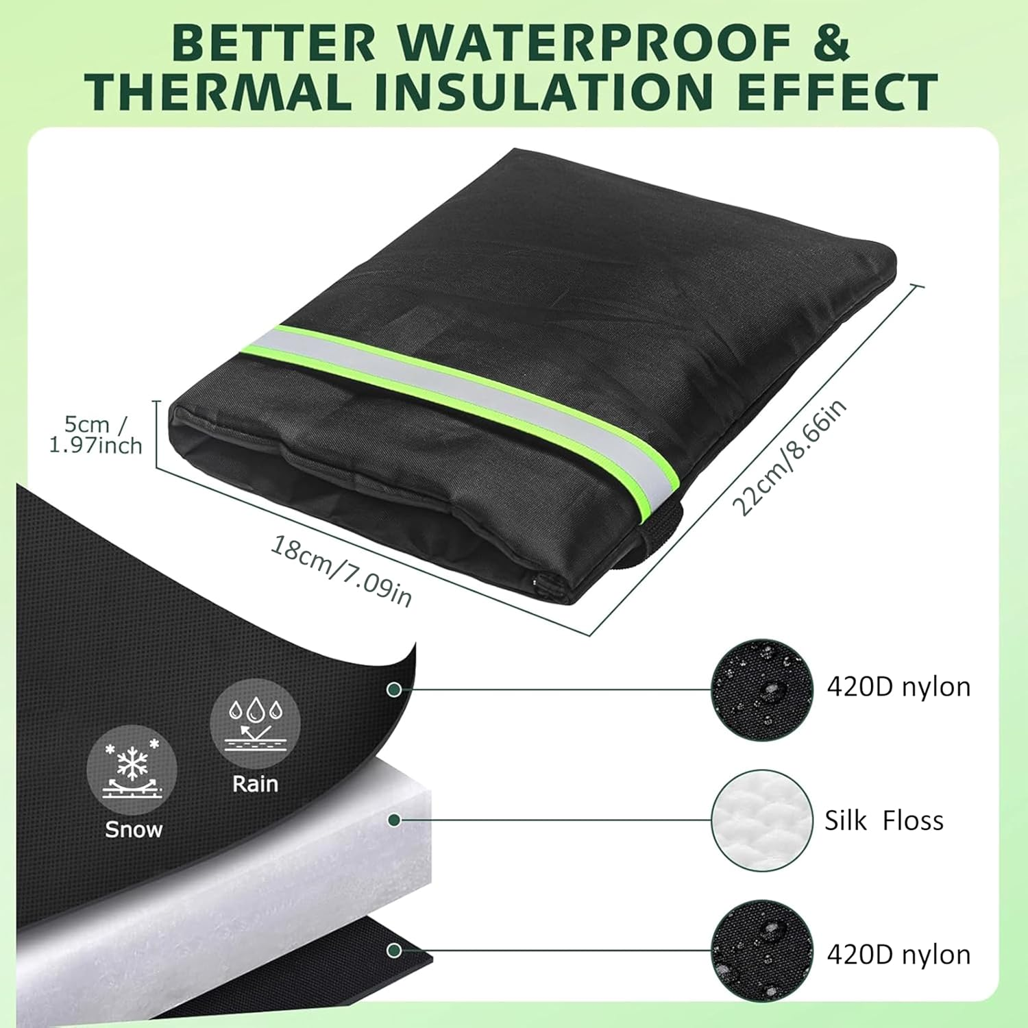 2 Pcs Outdoor Faucet Covers for Winter,Winter Reflective Strip Faucet Freeze Guard,Faucet Insulation and Freeze Protection Cover,Reusable Insulated Outdoor Faucet Covers,Anti-Icing Protective Cover image number 2