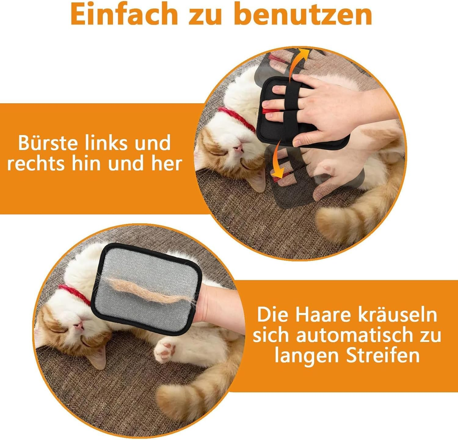 Yoedge Pack of 2 Electrostatic & Reusable Fur Collector for Dogs & Cats Animal Hair Remover Gloves, Antistatic Reusable Hair Removal Gloves, Dematting image number 6