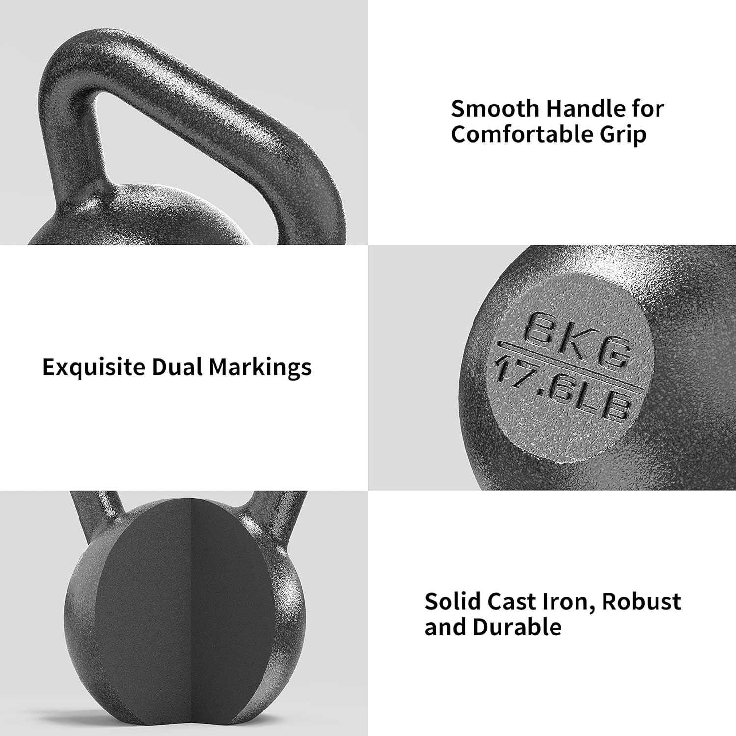 PROIRON Cast Iron Kettlebell Weight for Home Gym Fitness & Weight Training (4KG-24KG)