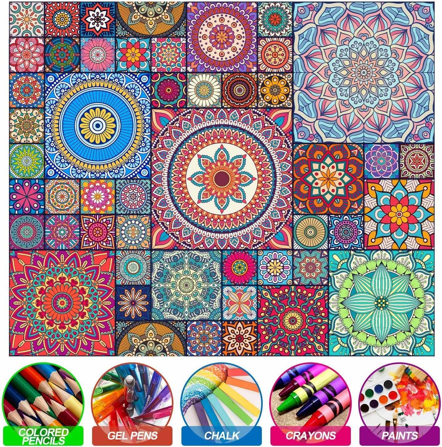 LZMDISU Giant Coloring Poster for Kids, 39.4 X 32.8 Inch Vintage Jumbo Coloring Poster with Flowers, Huge Coloring Paper Large Coloring Sheets for Class School Home Birthday Party image number 6