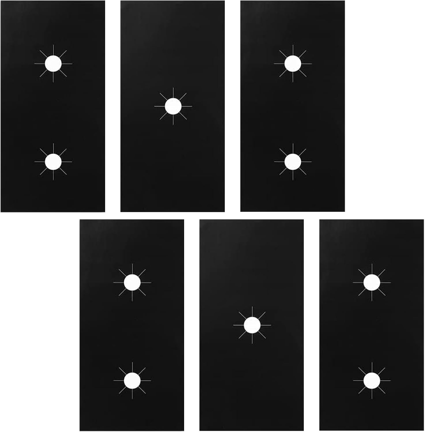 2 Set of 6 Pcs Gas Stove Burner Covers, Universal 5 Holes Gas Stove Protectors, Non-Stick Washable Stove Top Liners, Reusable Heat Resistance Gas Range Mat Fast Clean Liners for Kitchen Cooking (6) image number 3