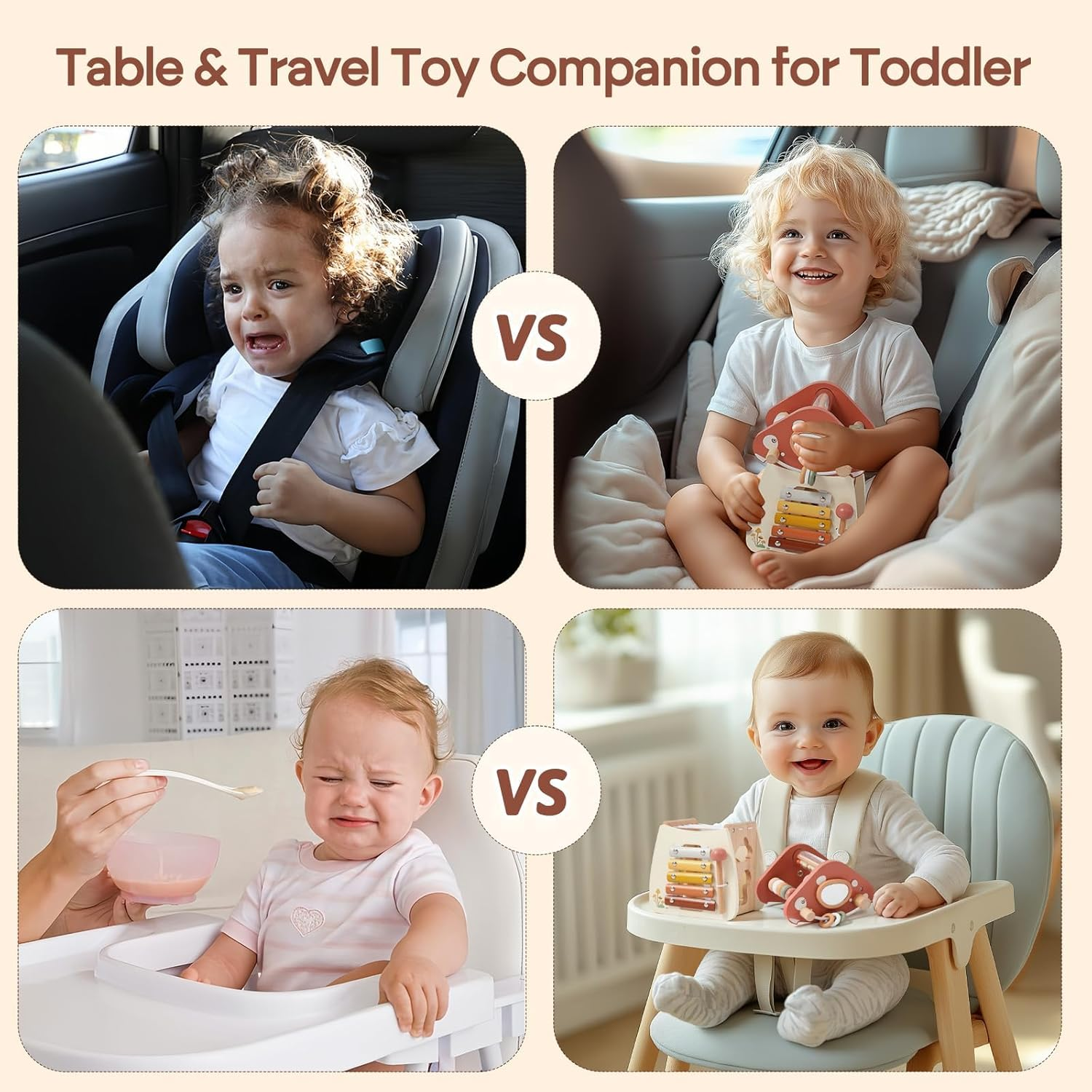 IEATFO 8 in 1 Wooden Activity Cube Toys for Baby Travel Sensory Toys for Toddlers 1-3 Multipurpose Educational Learning Toy for Kids Shape Sorter Montessori Toy to 1 2 Year Old First Birthday Gift image number 5