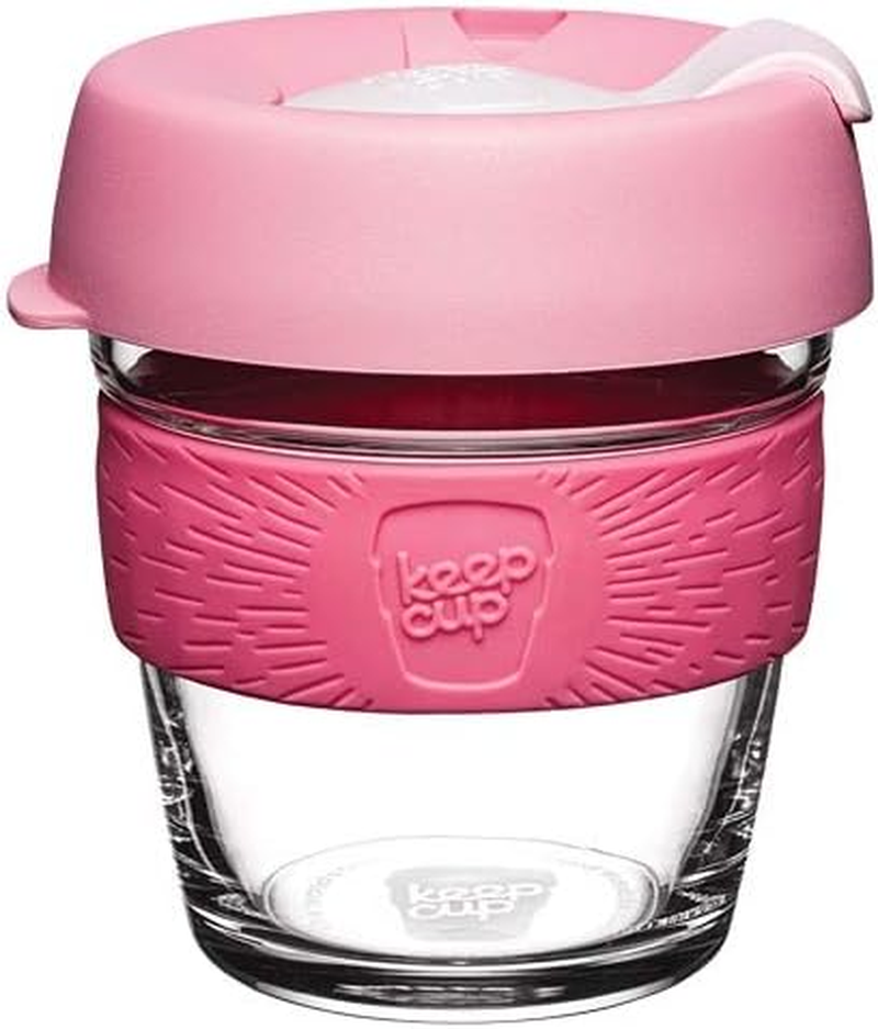 Keepcup Brew, Reusable Coffee Cup - Tempered Glass and Splashproof Sipper, M 12Oz/340Ml - Black