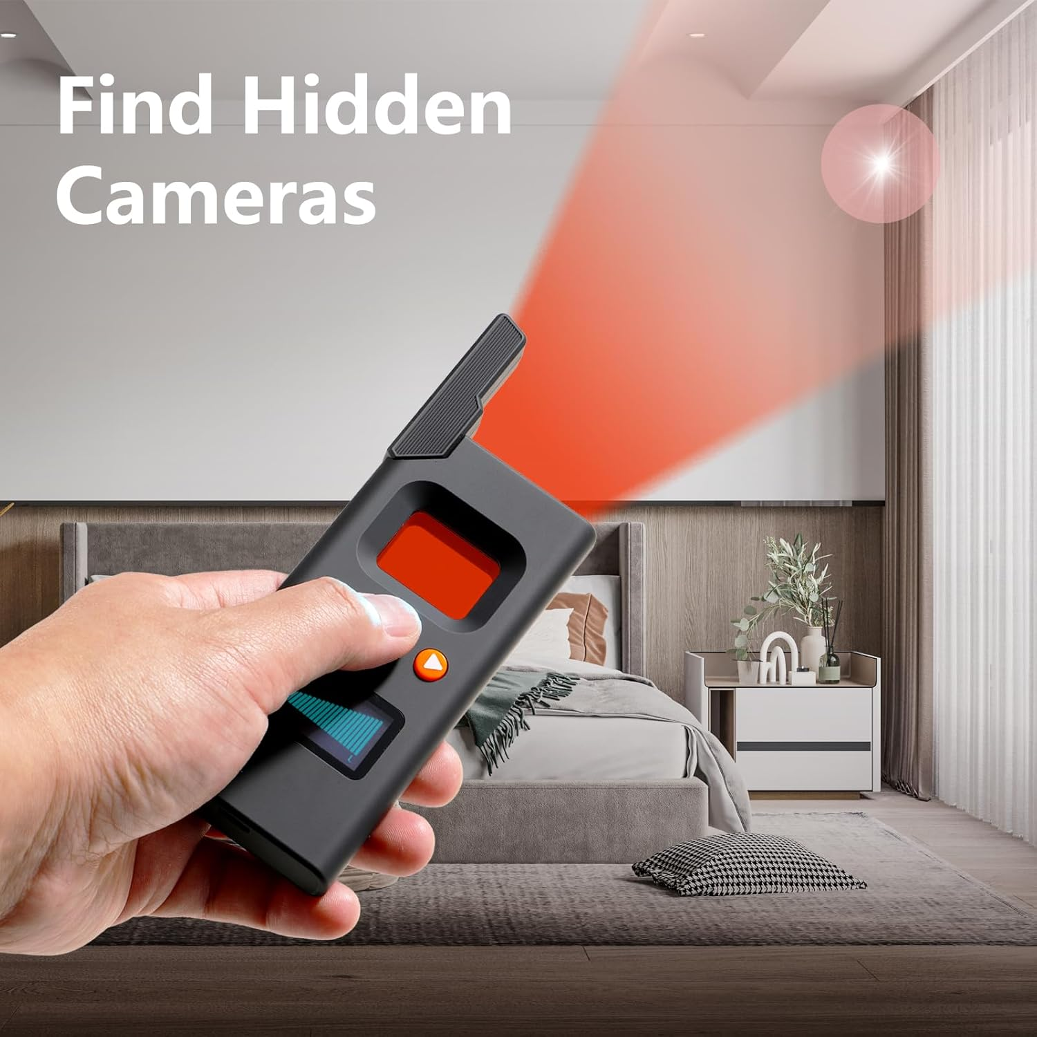 FOWARD GAUSS Hidden Camera Bug Detector anti Spy Detectors Listening Finder RF Wireless Signal Scanner Professional Privacy Protector for Detection Magnetic Device Sweeper GPS Tracker Detector image number 4