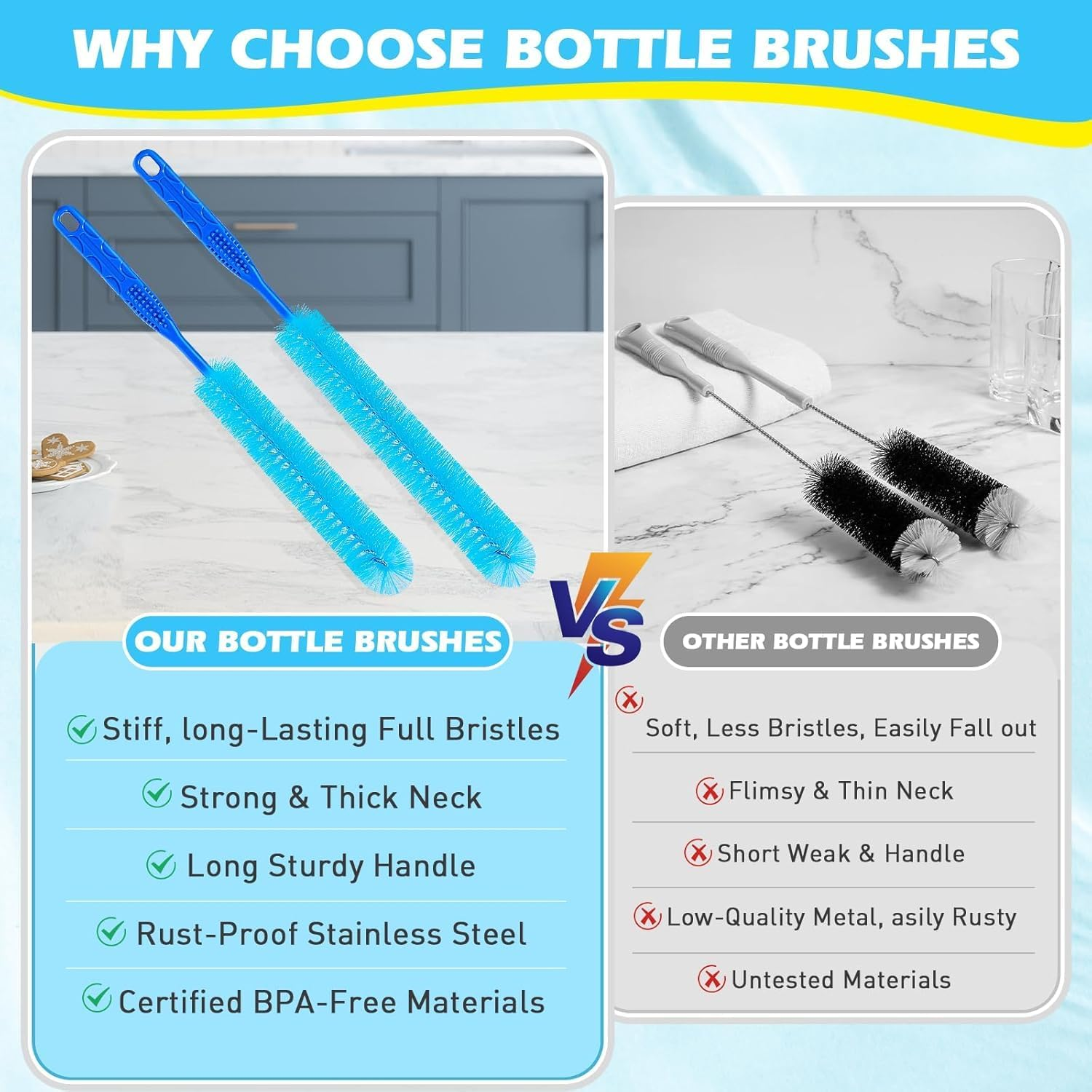 3Pack Dryer Vent Cleaner Kit, Home Improvement Essential Cleaning Tools, up to 30 Inch Long Brush Cleaning Set，Pet Hair Remover for Laundry，Drain Snake image number 5