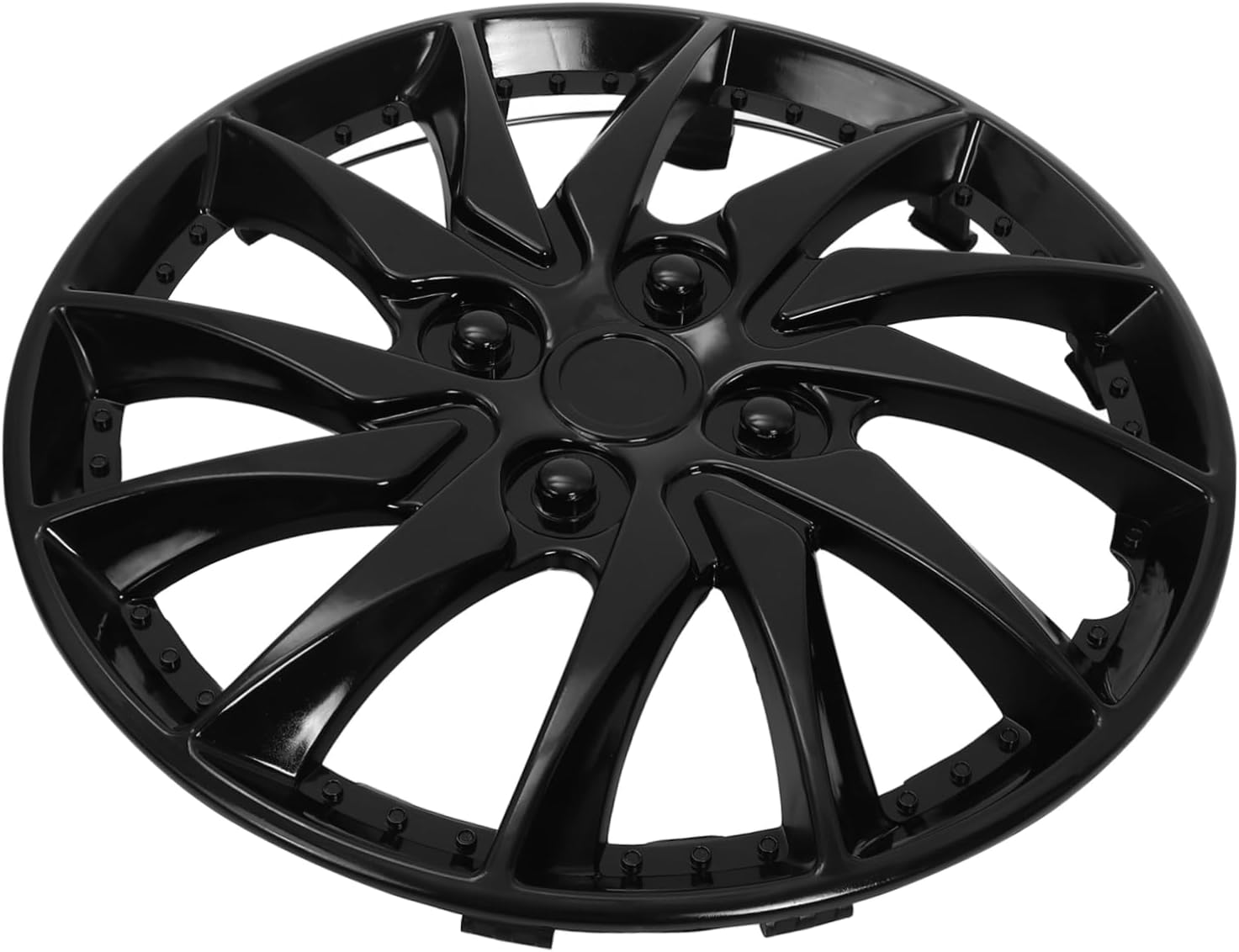 Happyyami Car Wheel Hubcaps 14 Inch Sturdy Pp Hubcap Wheel Covers with Dirt Protection Black image number 6