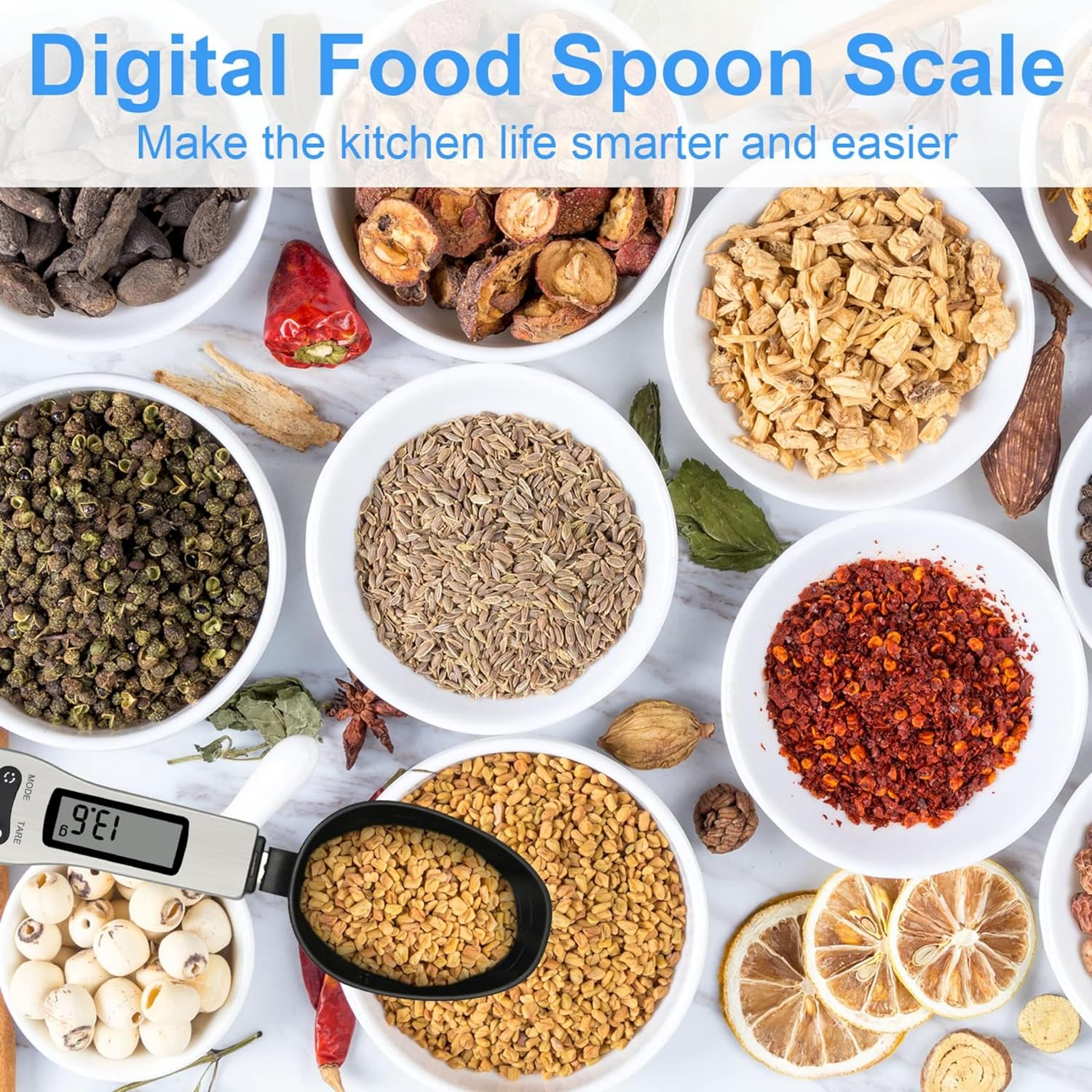 Nebula-X Kitchen Measuring Spoon Food Scale Digital Multi-Function Digital Spoon Scale, Weight from 0.1 Grams to 500 Grams Support Unit G/Oz/Gn/Ct (Rechargeable Model) image number 4