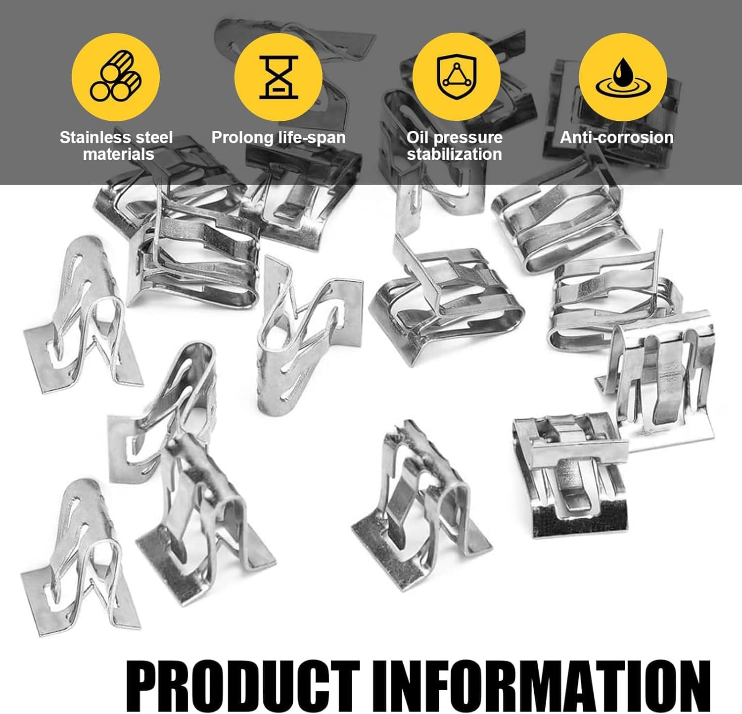 Wzenclave 30Pcs Metal Retainer Clip for Car Console Central Control Panel Clip, Car Multimedia Fixed Clip Car Interior Metal Clip Universal U-Shaped Automotive Fastener Accessocies for Cars(Silver) image number 6