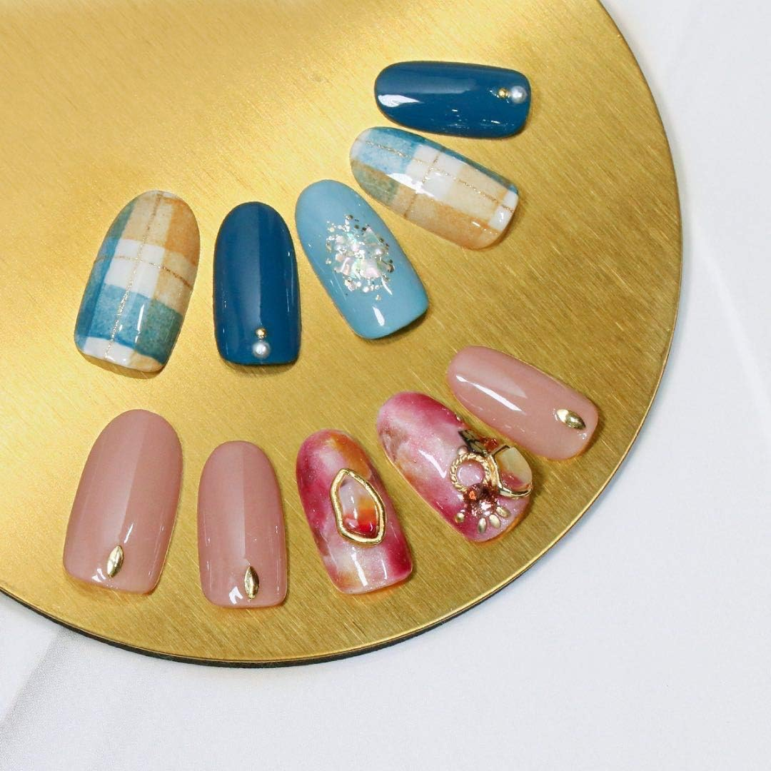 2Pcs Nail Palettes Nail Art Cosmetic Artist Mixing Plates Tray Pigment Plate Polish Drawing Color Palette Holder Nail Gel Color Display Board for Nail Art DIY Manicure Tool, round and Square (Gold)