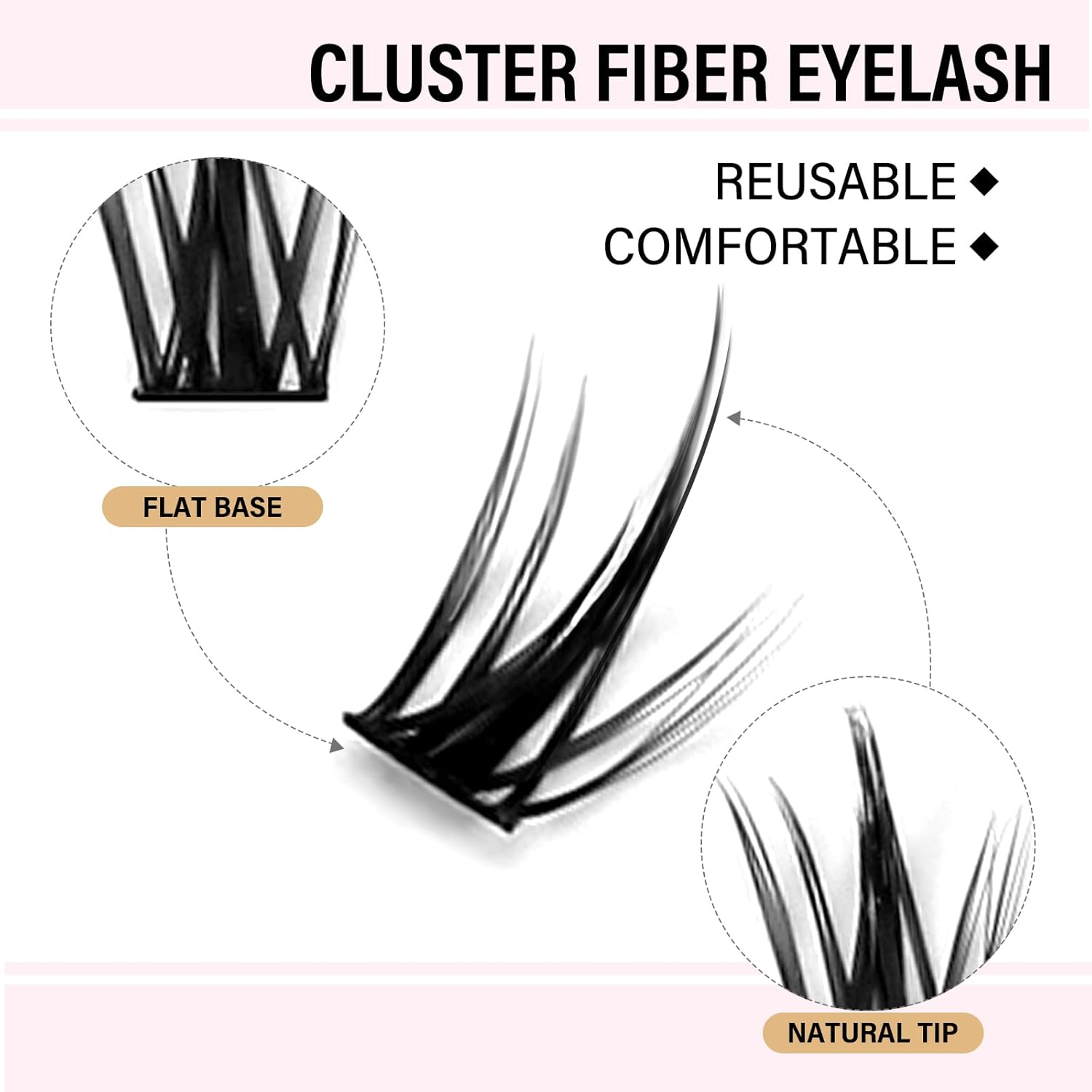 Boobeen Cluster Eyelash Extensions Natural, False Eyelash Lash Clusters, Curl Individual Fake Lashes Effortlessly Enhance Your Eye Makeup image number 2