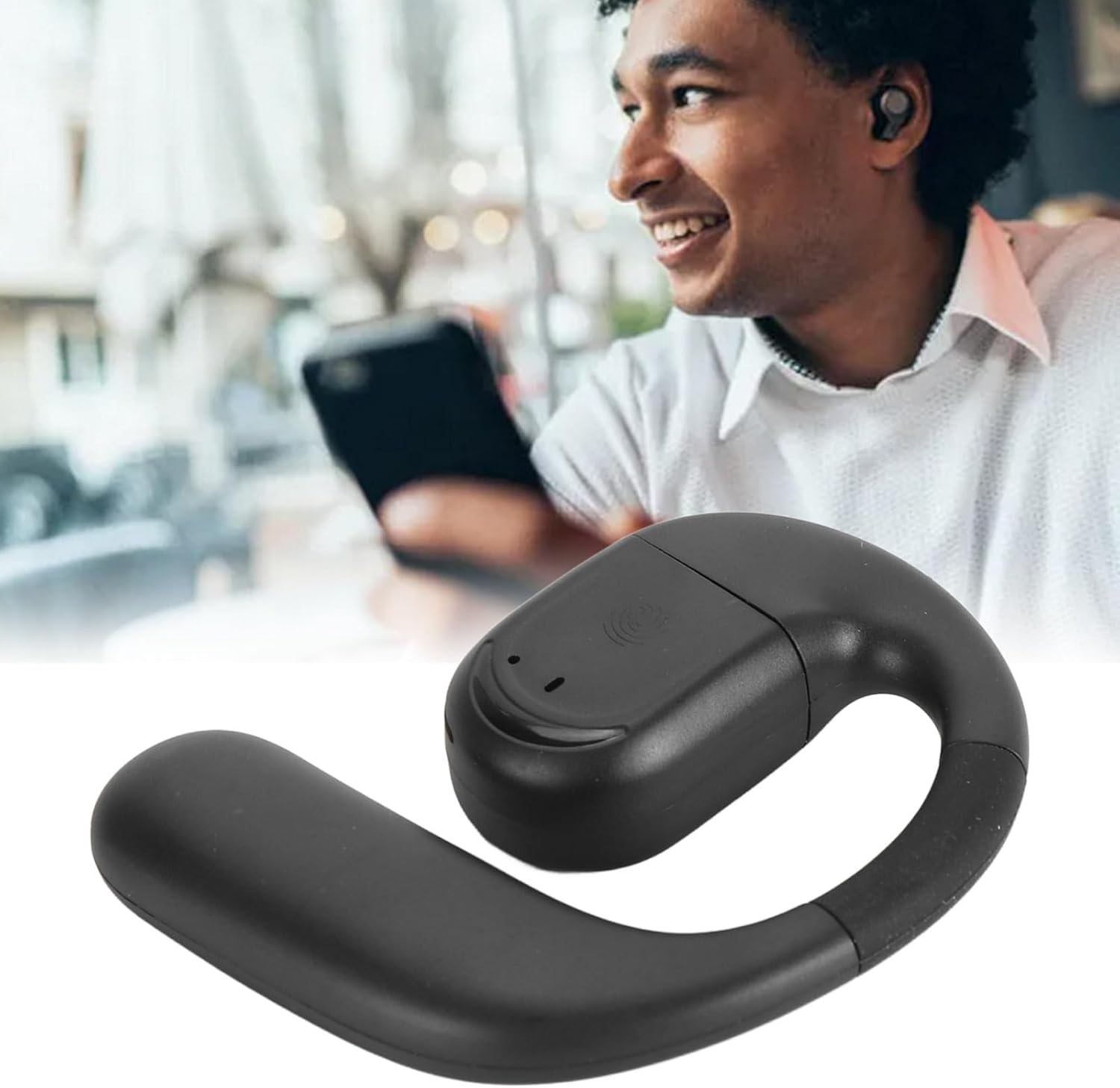 Elprico Open Ear Headphones, Wireless Bluetooth 5.4 Earbuds, 10 Hours Playtime, Waterproof Sports Headphones with Type-C Charging Port, Noise Reducing Headphones for Driving image number 4