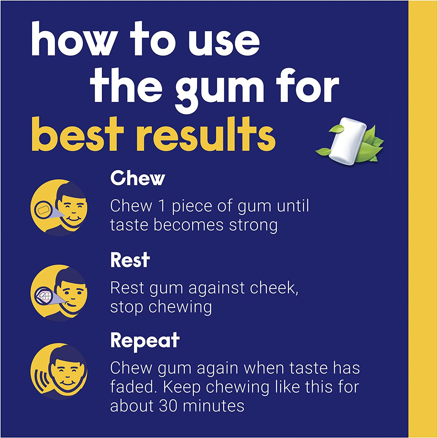 Nicabate 2Mg Extra Fresh Mint Quit Smoking Chewing Gum 100-Pieces image number 5