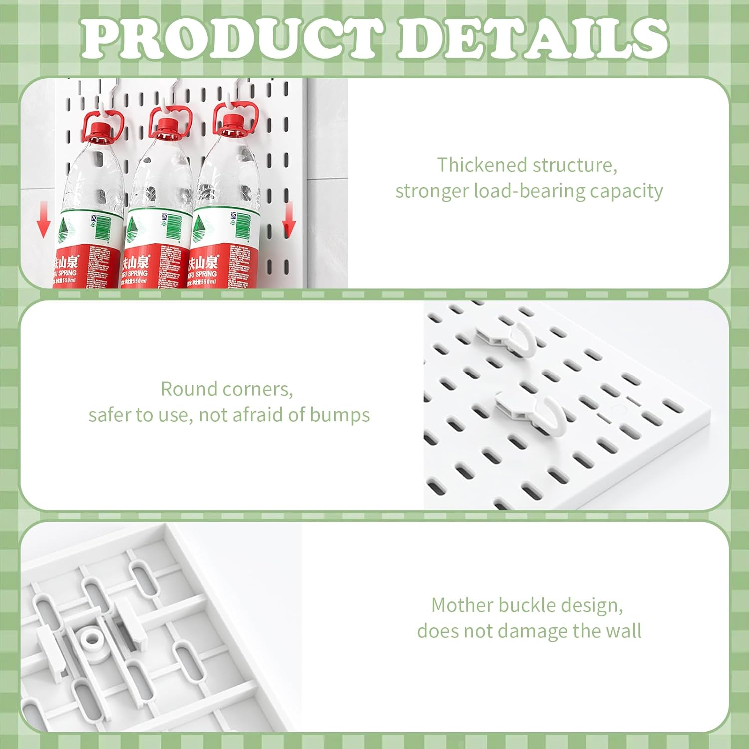 Pegboard Combination Wall Organizer, Pegboard Combination Kit with 2 Pegboards, 9 Accessories Modular Hanging, Wall Mounted Storage Set, Kitchen Organizer, Peg Board Wall Mount (Set B)