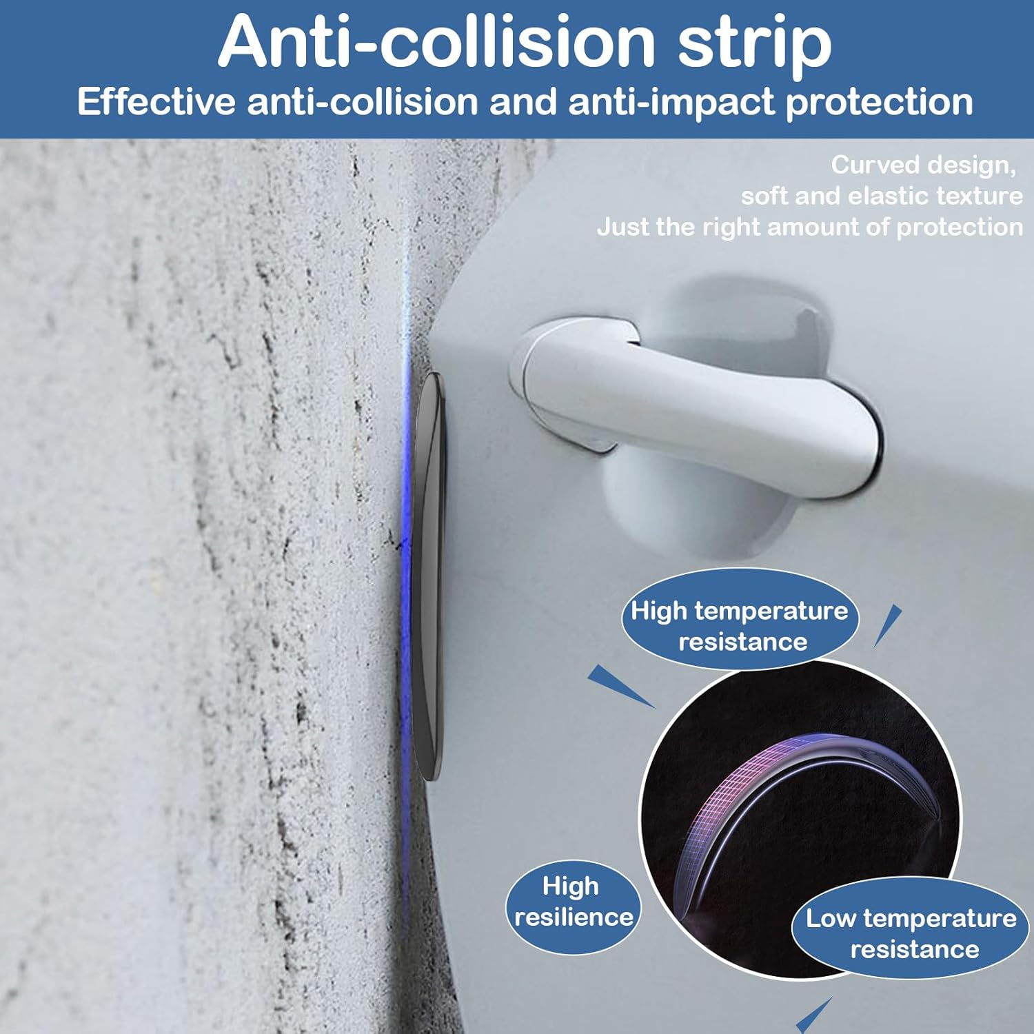 YUENTOEN 4Pcs Car Door Edge Protector, Anti-Scratch Car Door Protector Trim Strip with Self Adhesive for Auto, Sedans, Truck, SUV, Black image number 1