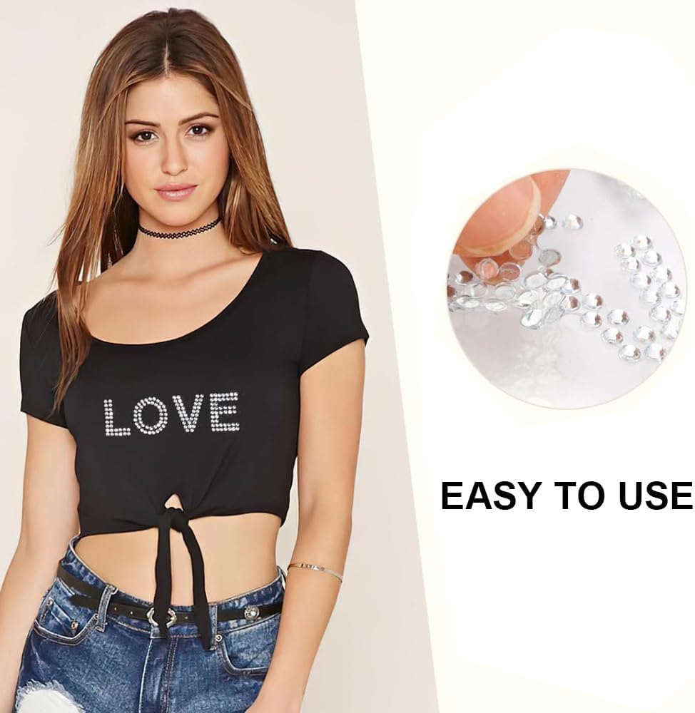 204 Pieces Rhinestone Letters 6 Sheets, Glitter Iron on Letters, Rhinestone Letter Stickers image number 3