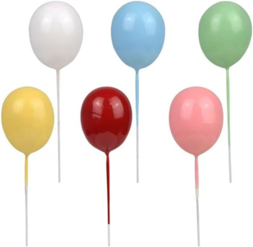 36Pcs Balloon Cake Topper Mini Balloons Toppers round Cake Picks Colorful Cluster for Party Birthday Wedding image number 5