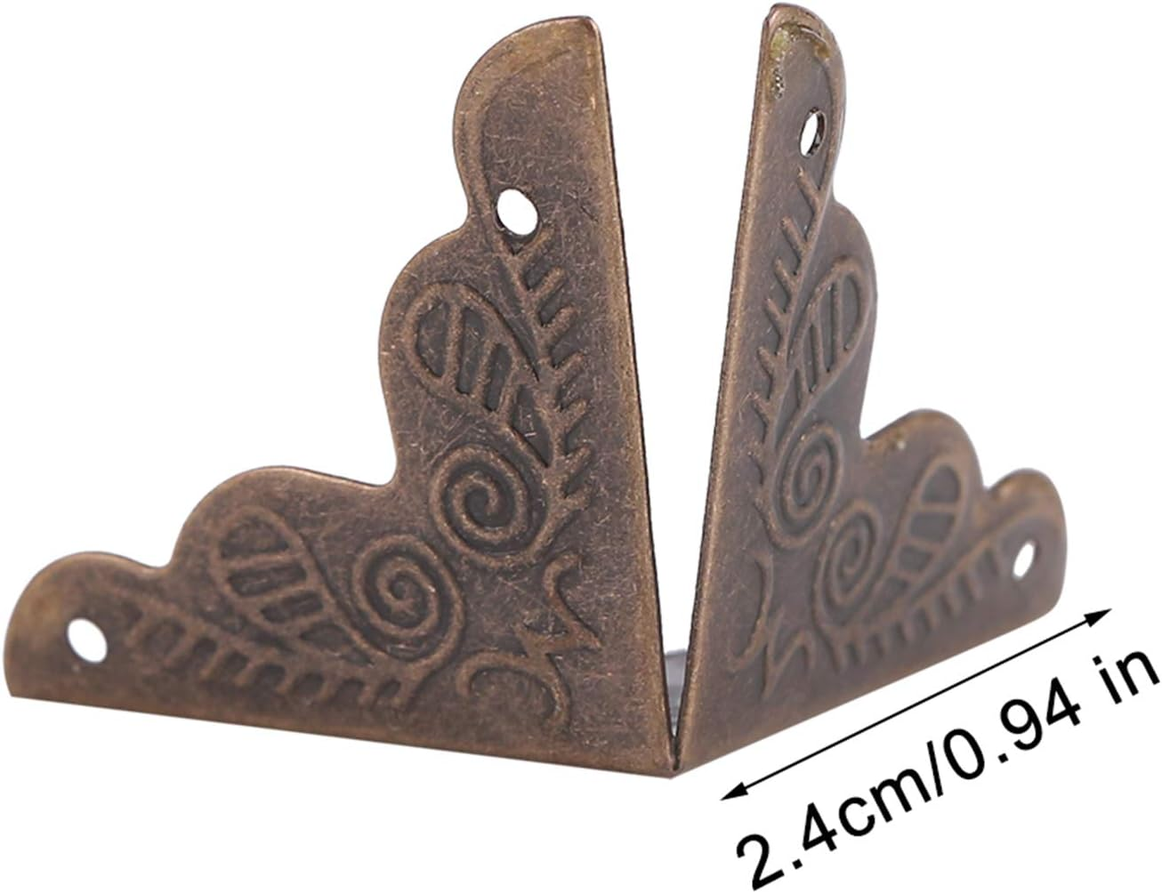 12 Pack Vintage Metal Corner Protectors, 24Mm Bronze Iron Decorative Guards with Screws for Wooden Cabinet, Box, Furniture image number 6