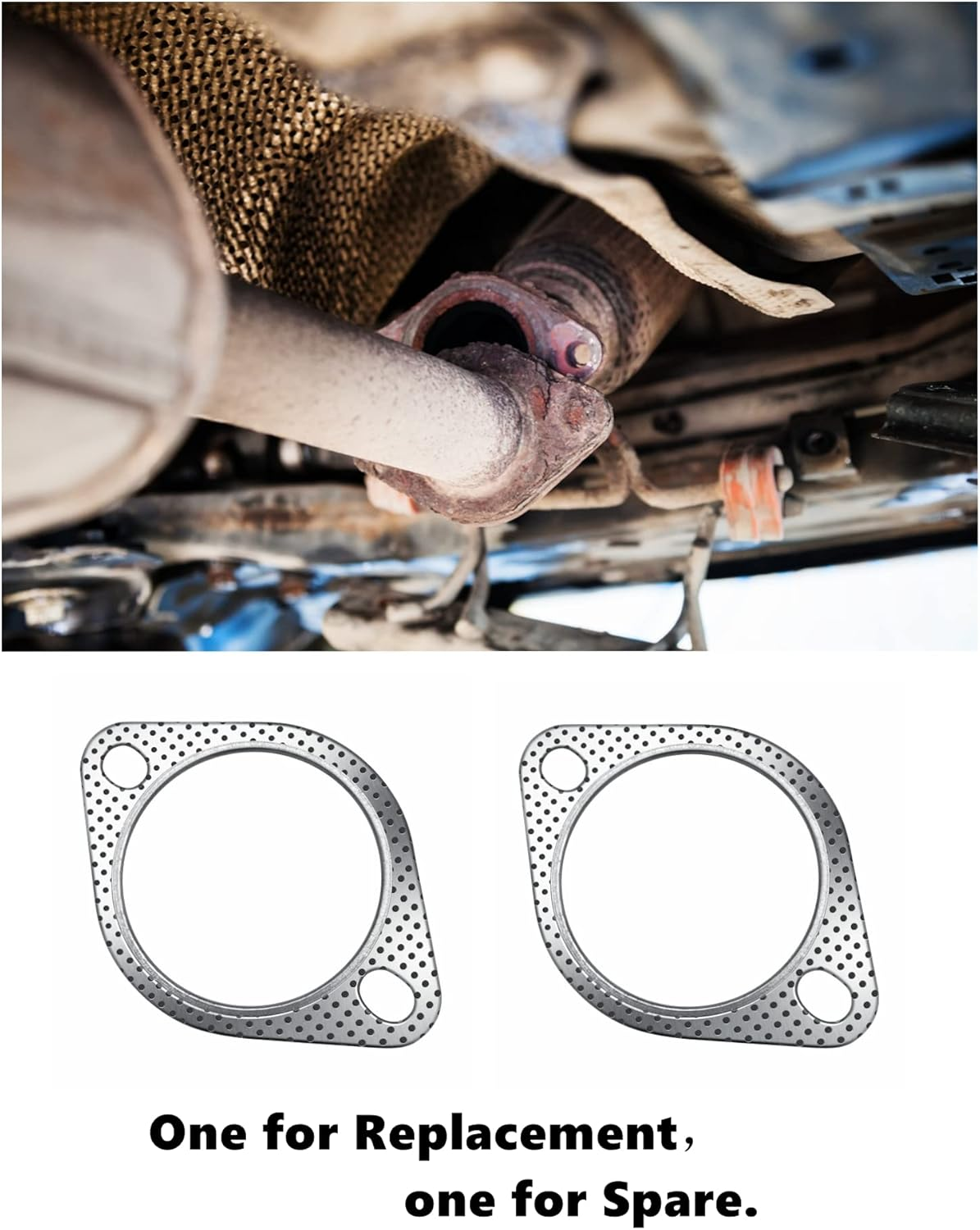 Strongthium 3&ldquo; Exhaust Gasket 2 Bolt for 3 Inch Muffler Flange Manifold 120-07610-0002 High Temperature 2X