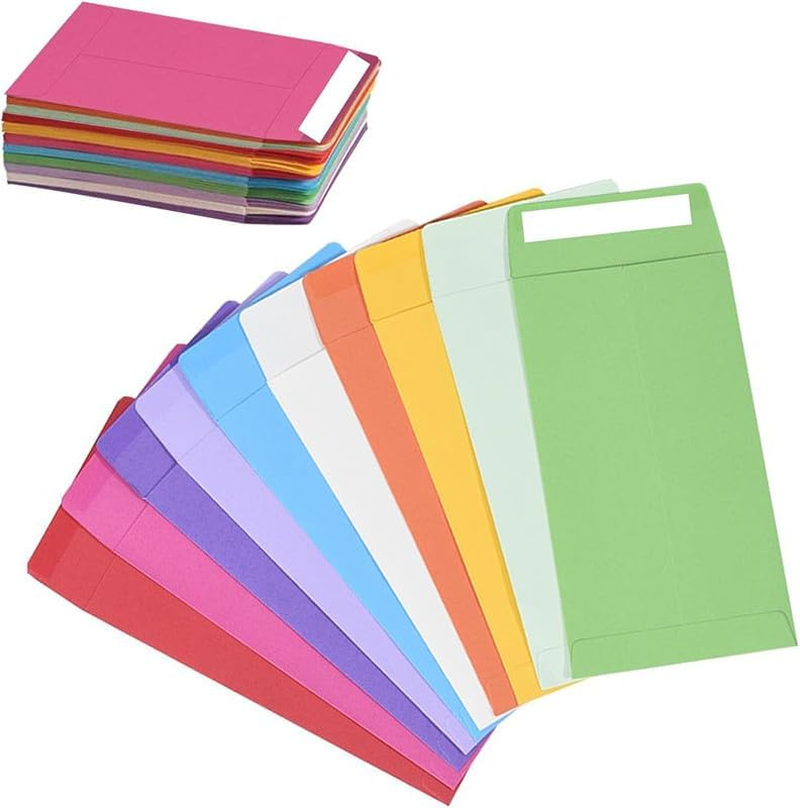 100Pcs Small Colored Envelopes - Mini Money Coin and Seed Packets with Self Adhesive Closure image number 4