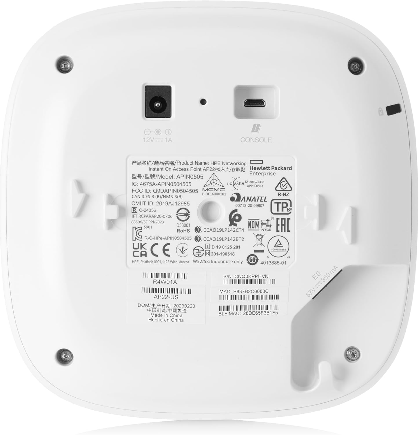 HPE Networking Instant on Access Point AP22 2X2 Wifi 6 Indoor Wireless Access Point | Long Range, Secure, Smart Mesh Support | Power Source Not Included | RW Rest-Of-World Model (R4W02A) image number 2