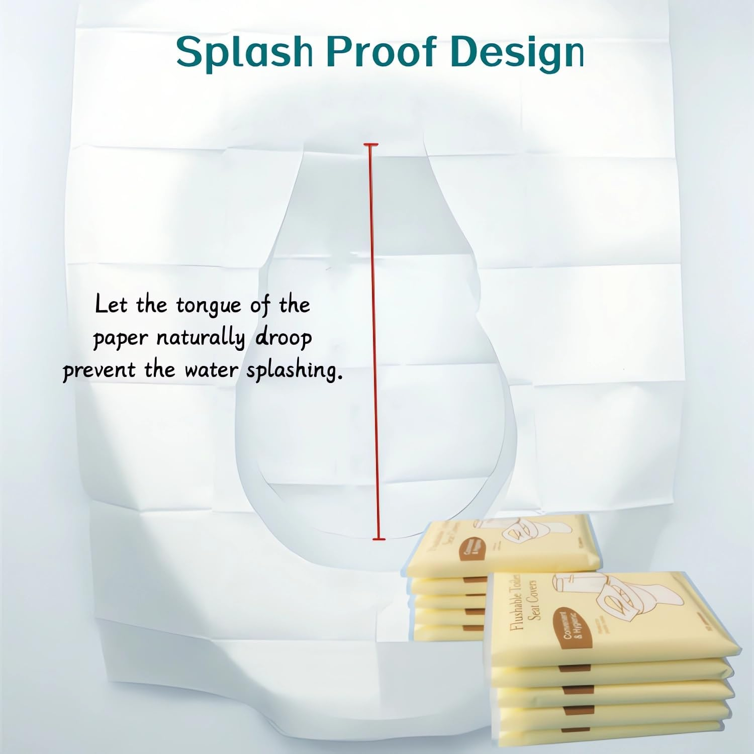 100PCS Toilet Seat Covers Disposable, Disposable Paper Toilet Seat Cover Waterproof and Non Slip Individually Wrapped, Biodegradable，For Travel Public Restrooms, Airplane, Camping