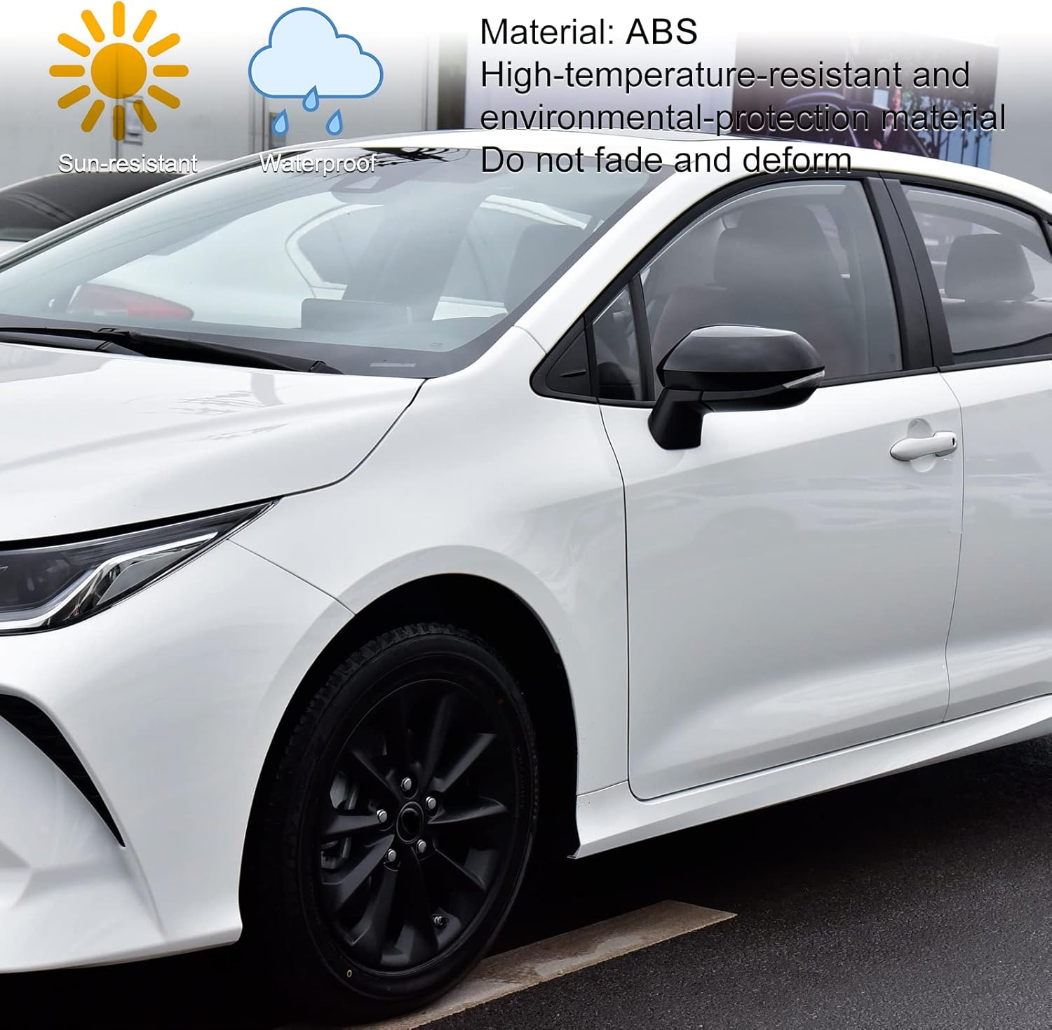 CKE for Toyota Corolla 2024 2023 2022 2021 2020 Accessories Sport Car Rearview Mirror Cover Trims Rear View Mirror Guard Protector Caps -Glossy Black image number 1