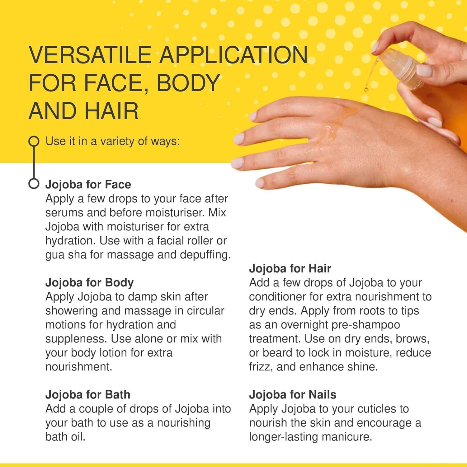 Jojoba Cold Pressed Natural Oil for Face Hair & Body 250Ml image number 2