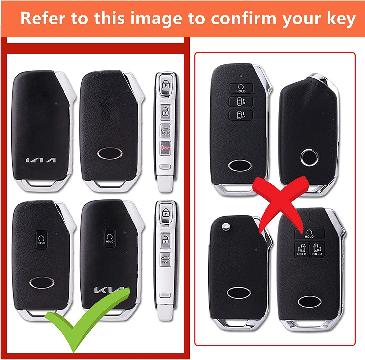 For Kia Key Fob Cover Protector Shell Keyless Remote Control Smart Key with Keychain Fit for Kia Ceed Cerato Forte NIRO Seltos Sorento Soul Sportage Telluride (Blue) - Black image number 3