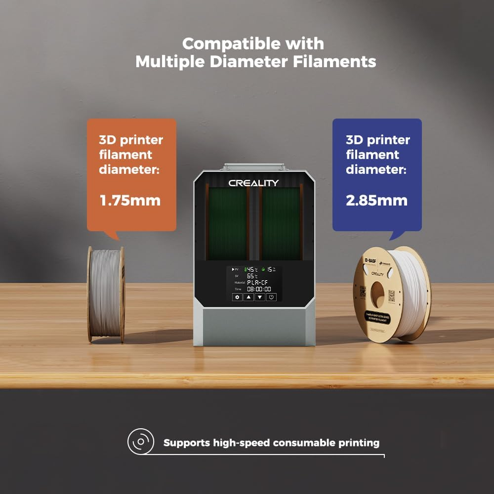 LAPOOH Space Pi Filament Dryer plus 3D Printer Upgraded Filament Dehydrator Storage Box with Advanced PTC Heating Technology Timer Function LCD Touchscreen Support Nylon ABS PETG PLA TPU image number 4