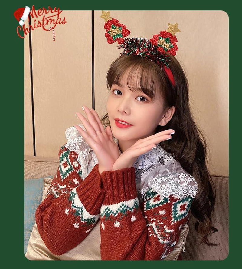 Christmas Headbands, Red and Gold, Universal Size