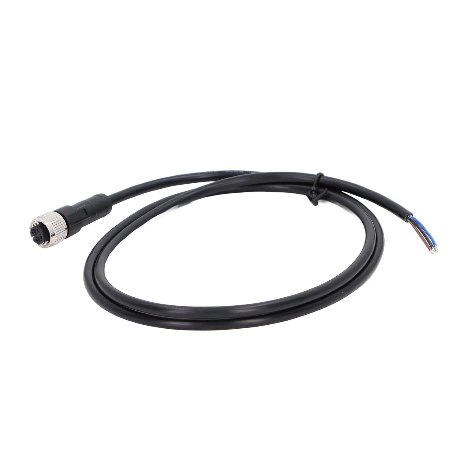 Hyuduo M12 Female Connector Cable, 4-Pin Aviation Electrical Cable, 1M Length, IP67 Waterproof, PVC Fireproof, 22 AWG, Industrial Sensor Wire image number 2