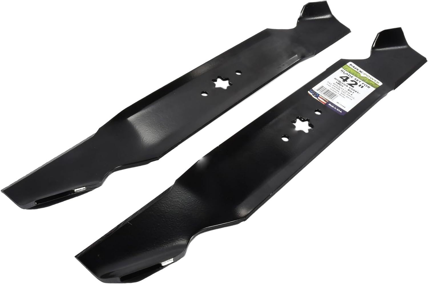 Maxpower 561548B 2-Blade Set for 42 Inch Cut Mtd/Cub Cadet/Troy Bilt Many Others, Replaces OEM #'S 42-04126, 742-04308, 742-0616 image number 4
