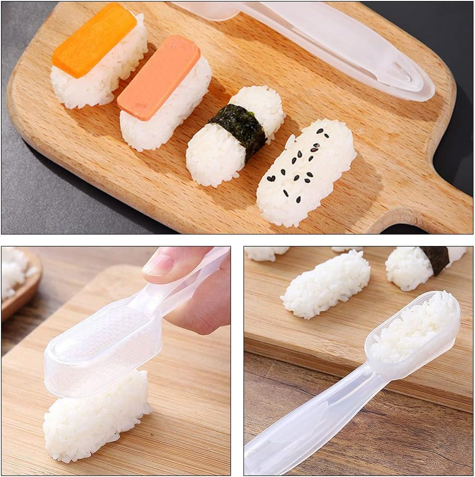 Chlotmio 4 Pcs Sushi Mold Non-Stick Nigiri Sushi Maker Mould Nigiri Sushi Making Kits Onigiri Rice Shape DIY Tools for DIY Kitchen Tools image number 1