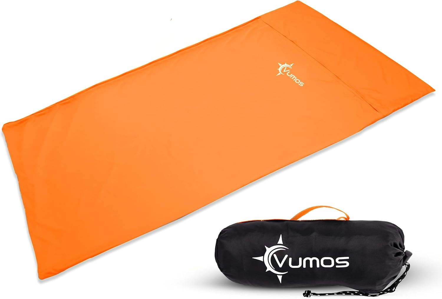 Vumos Sleeping Bag Liner and Camping Sheet - Silk like Material for Travel - Has Full Length Zipper