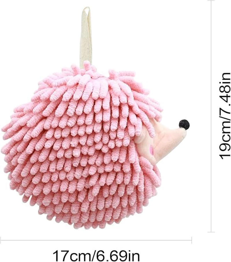 Ksngtixe 1 Pcs Hedgehog Chenille Hand Towels Set - Super Soft Absorbent Bathroom & Kitchen Towels with Hanging Loop, Cute Decorative Washcloths for Home image number 3