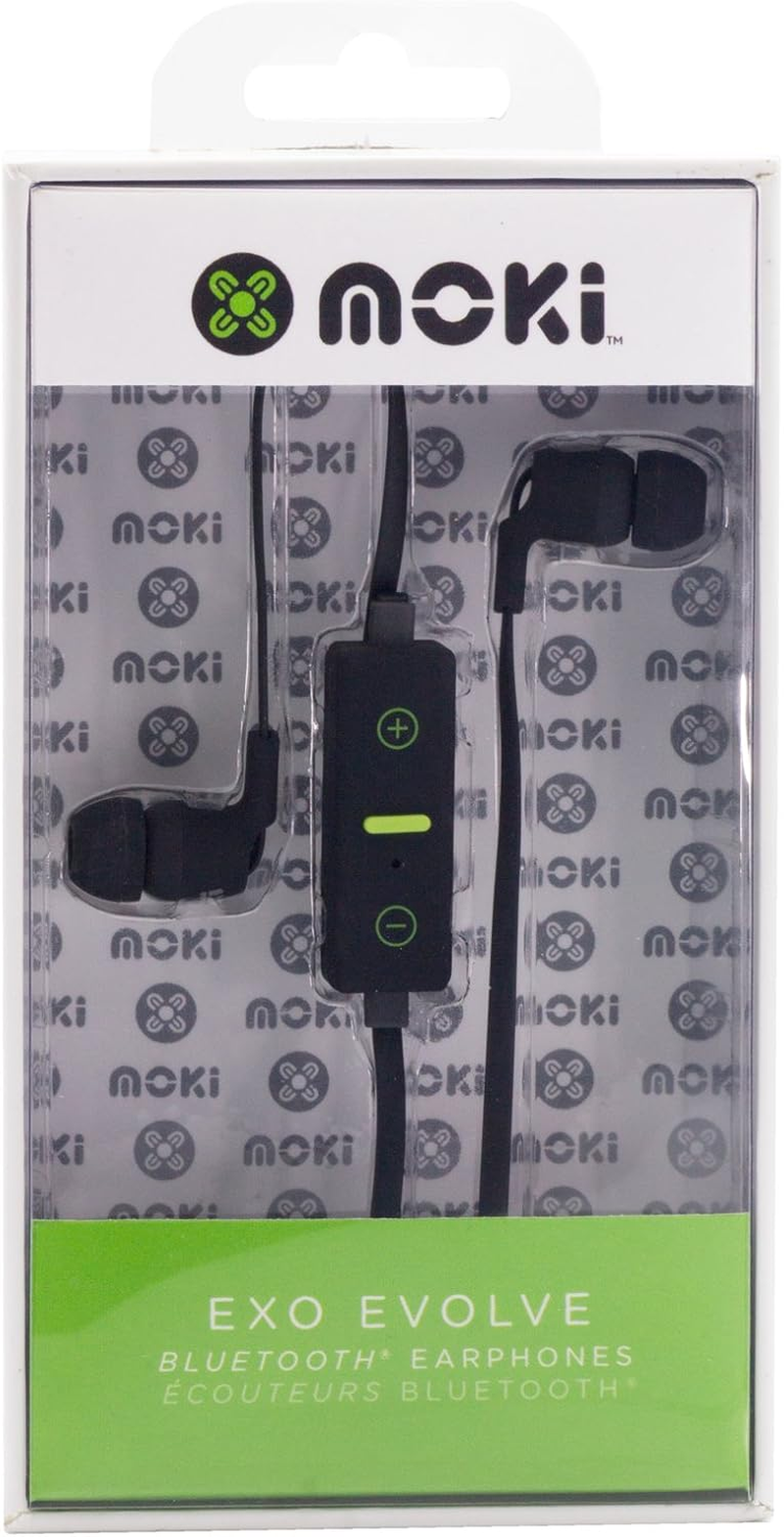 Moki Exo Evolve Bluetooth Earphones, Black