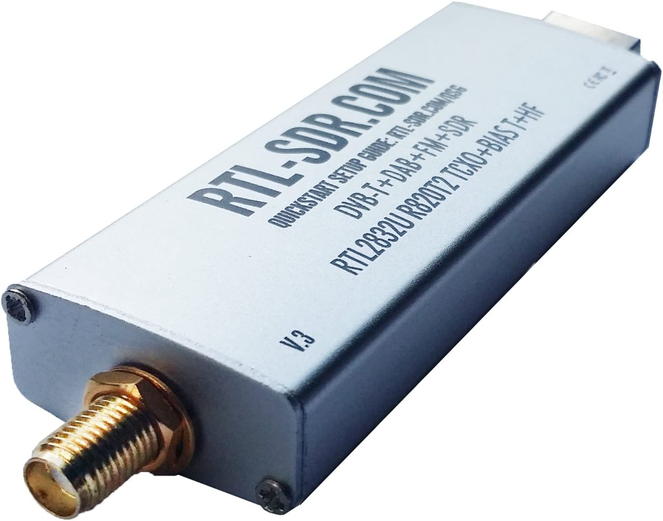 RTL-SDR Blog R820T2 RTL2832U 1PPM TCXO SMA Software Defined Radio with 2X Telescopic Antennas image number 6