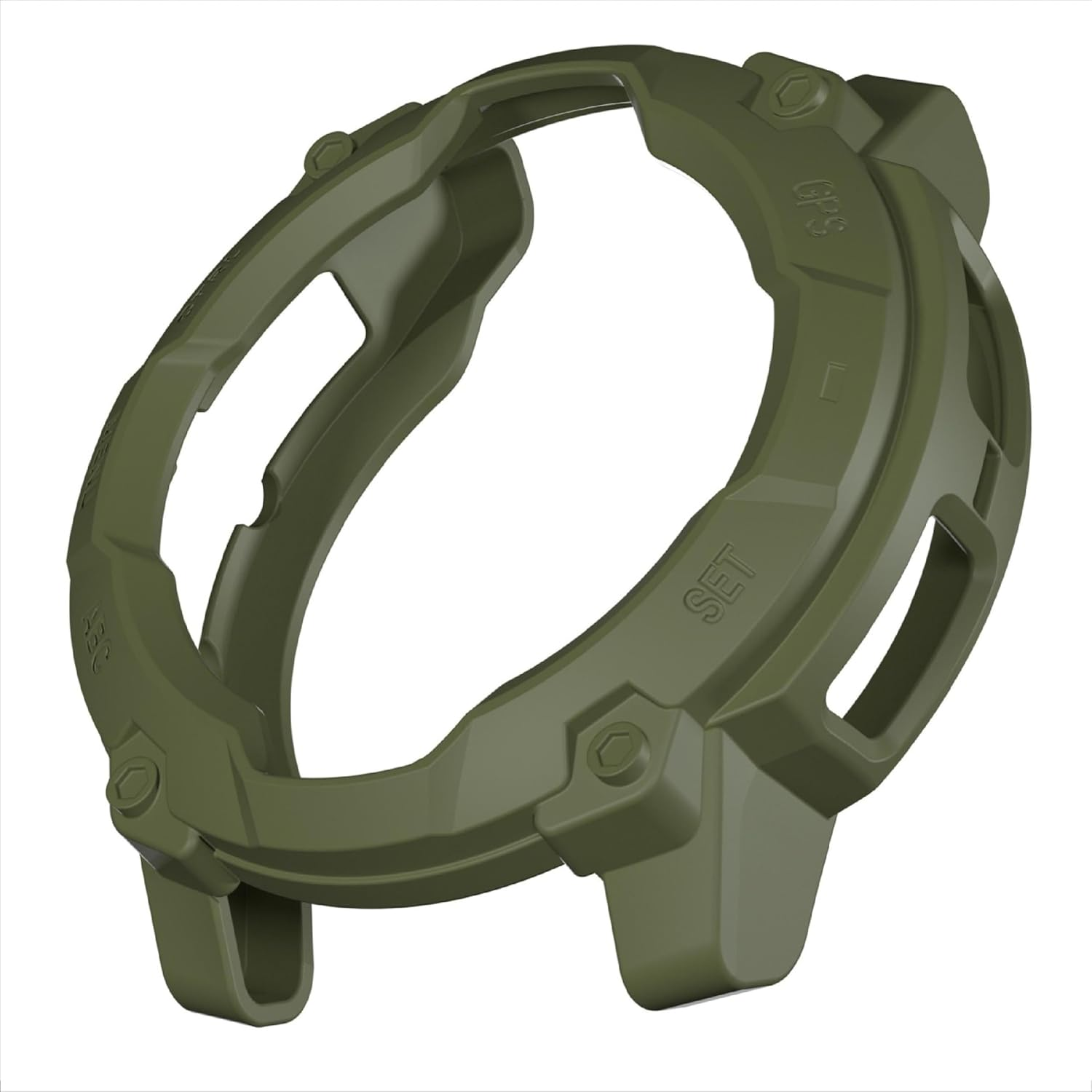 GIOPUEY Case Compatible with Garmin Instinct 3 Solar 45 Mm, Soft and Lightweight Premium TPU Silicone Protective Case Cover Protective Case - Green - Beige image number 5