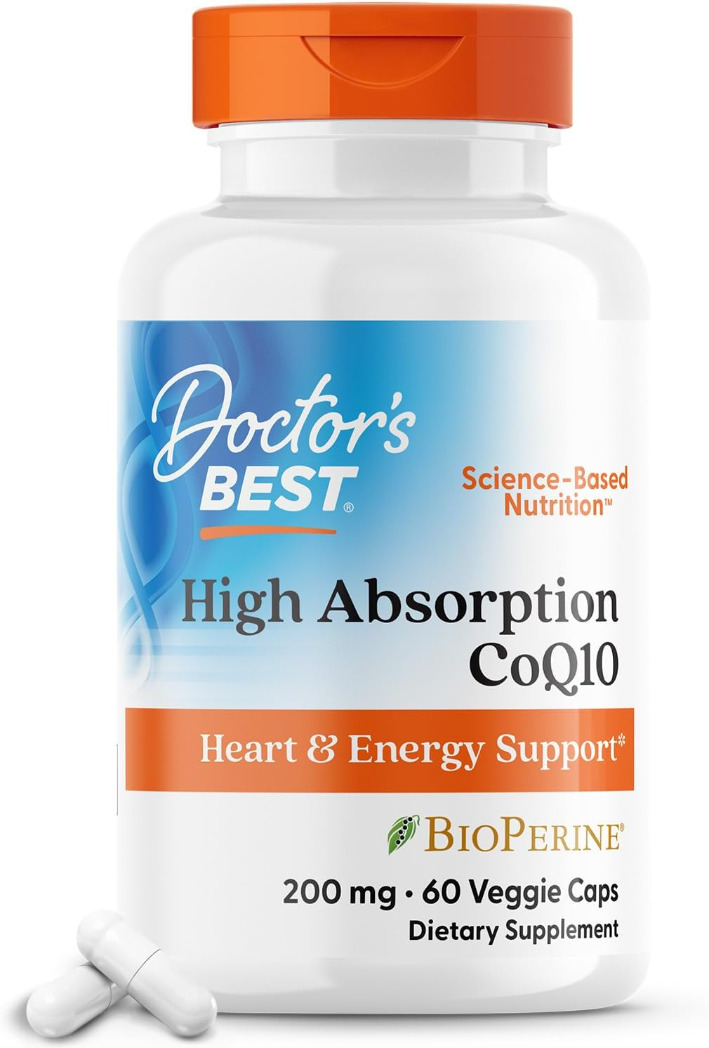 Doctor'S Best High Absorption Coq10 with Bioperine, Non-Gmo, Gluten Free, Naturally Fermented, Vegan, Soy Free, Heart Health and Energy Production, 200 Mg, 180 Veggie Caps image number 2