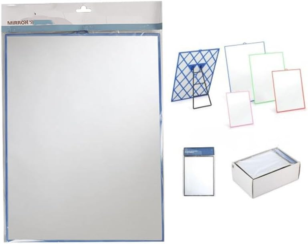 [6PCS] LYLAC Mirror with Plastic Frame, 18 X 24 Cm