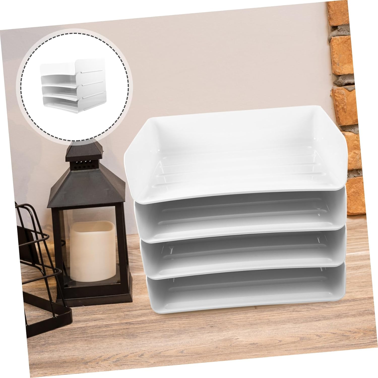 Jojofuny Desk File Organizer Paper Tray Organizer Modern Design Paper Storage for Office Home image number 5