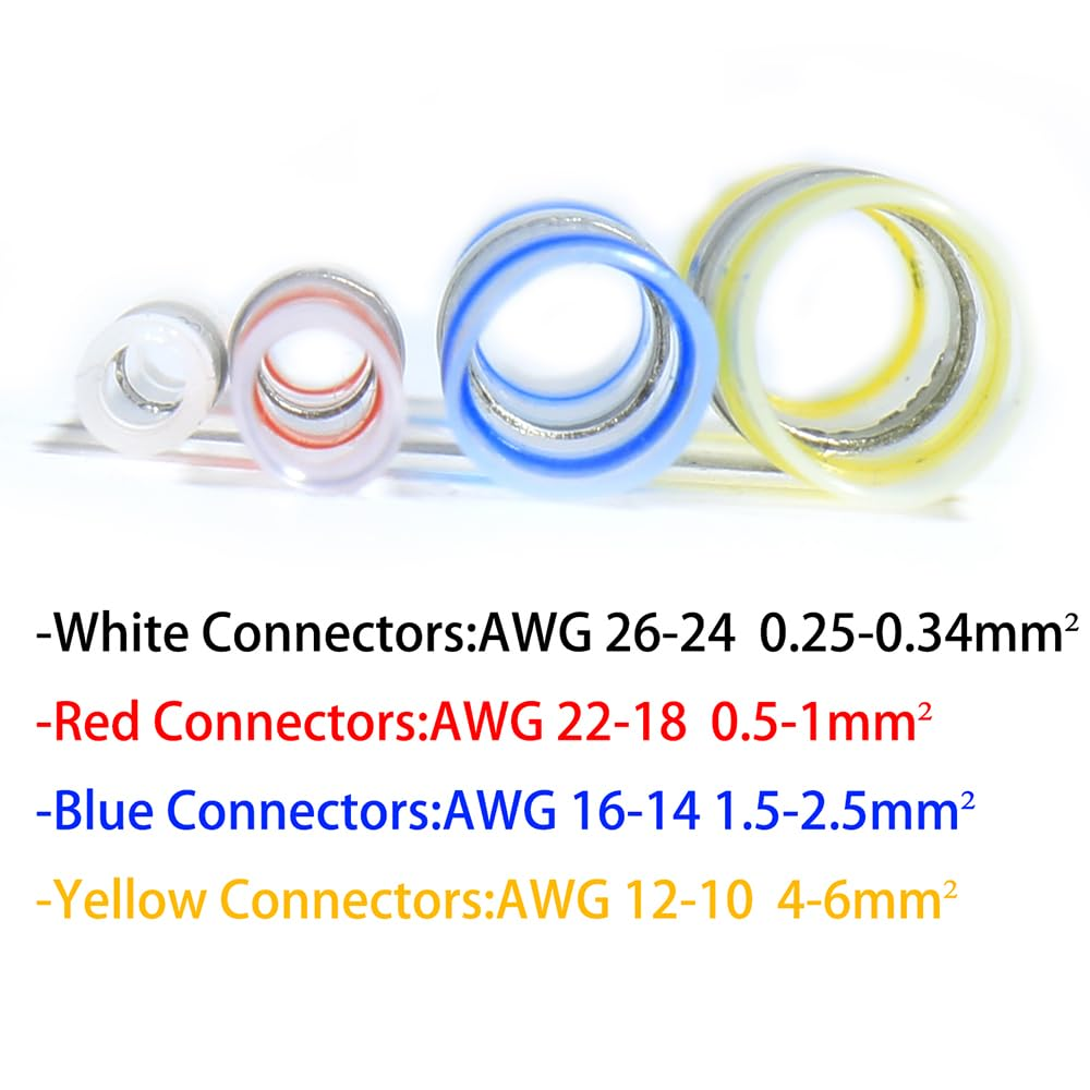 Aikoolwer 100 Pcs Solder Seal Heat Shrink Butt Connectors Waterproof Wire Kit Electrical Terminals Solderless Insulated Wire Splice Cable Marine Automotive Boat Truck image number 6