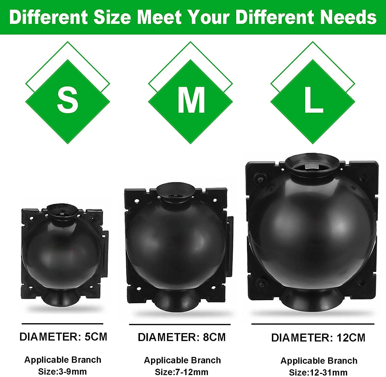 10Pcs Plant Rooting Device High Pressure Propagation Ball Root Grow Grafting Box Rooter Box S/M/L (M) image number 6