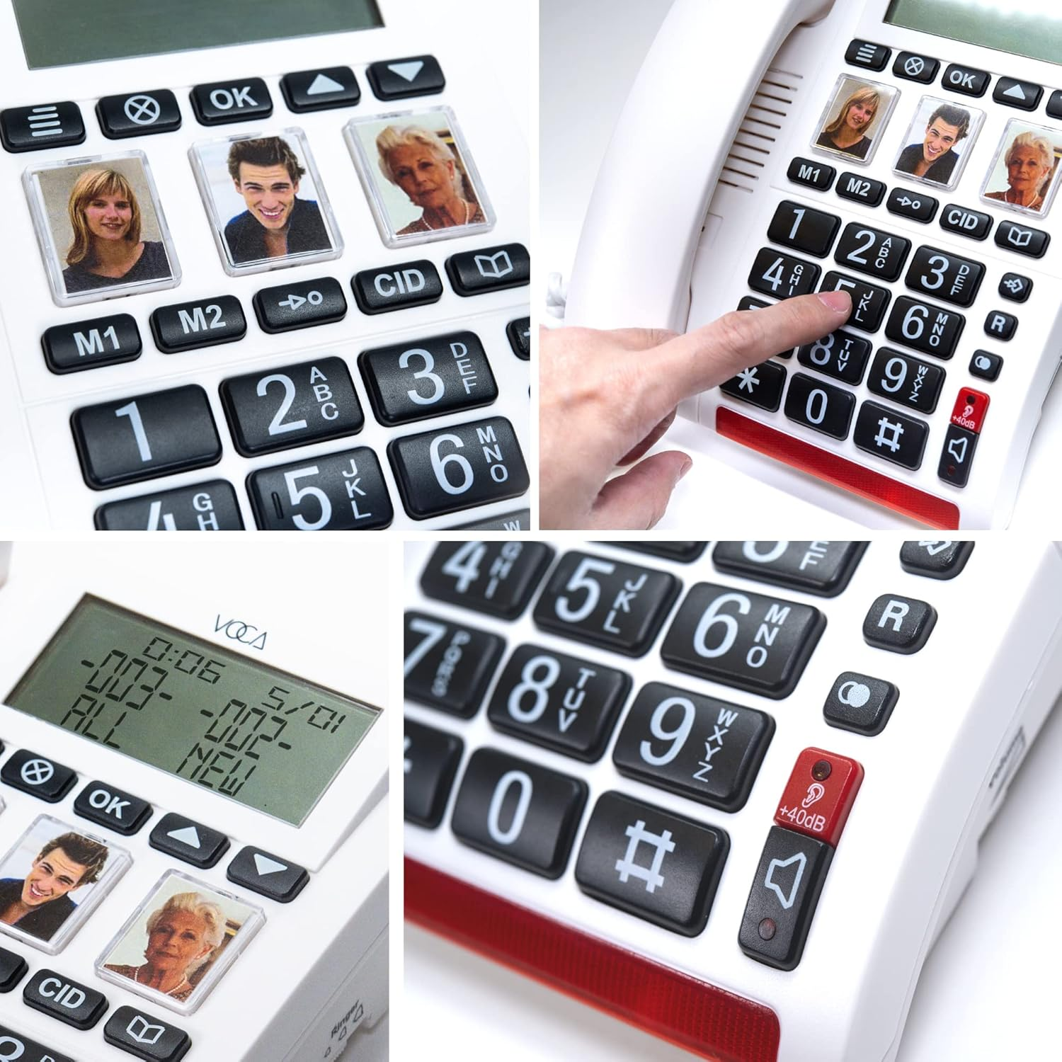 VOCA Big Button Phone for Seniors, CP130 Amplified Telephone, Caller ID Display, Hand Free Speaker Phone, Loud Phone for Hard of Hearing & Visually Impaired image number 5